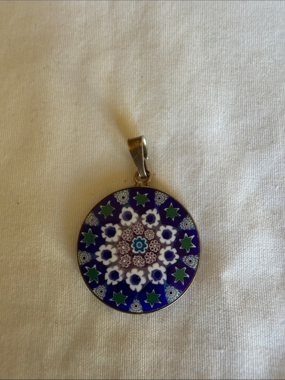 Murano Glass Pendant w/ Silver Tone